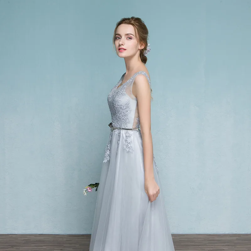 Vestidos Де Novia Новый Сексуальный Серый Длинные Платья Выпускного Вечера 2017 кружева