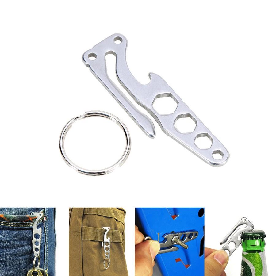 EDC Мини многофункциональный держатель для ключей открывалка из нержавеющей
