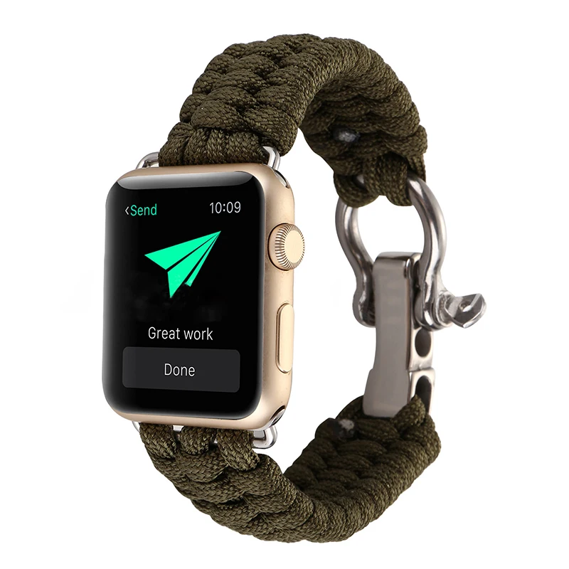 Тканый нейлоновый ремешок для apple watch series 4 42/38/44/40 мм парашютный шнур часов iwatch