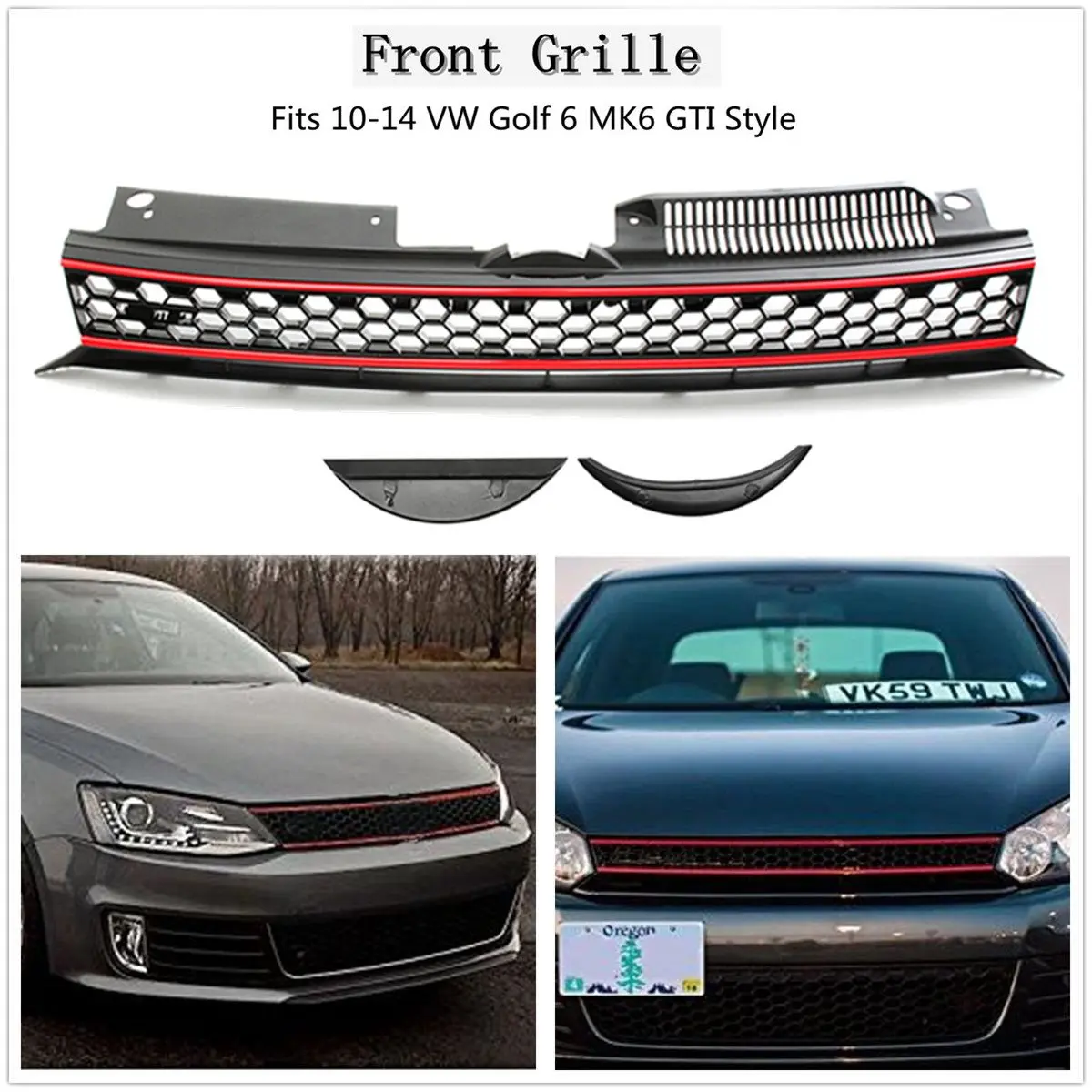 Передняя решетка из АБС пластика для VW Golf 6 MK6 2010 2014|Амортизаторы| |
