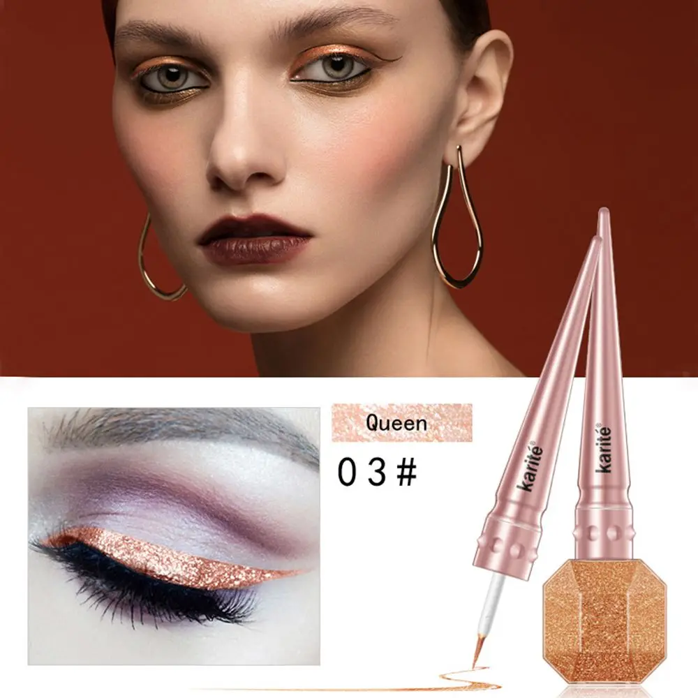 Professional Makeup Silver Rose Gold Color Liquid Glitter Shiny Easy to Wear Waterproof Eyeliner Beauty Eye Liner Makeup