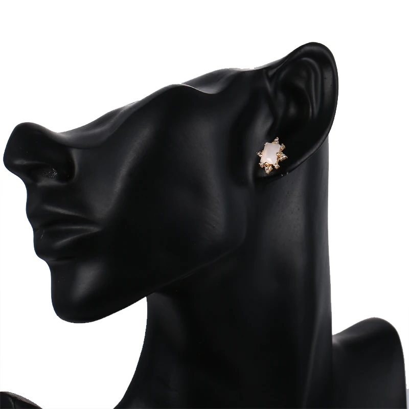 Изысканные квадратные серьги-гвоздики AAA с фианитом для женщин недорогие