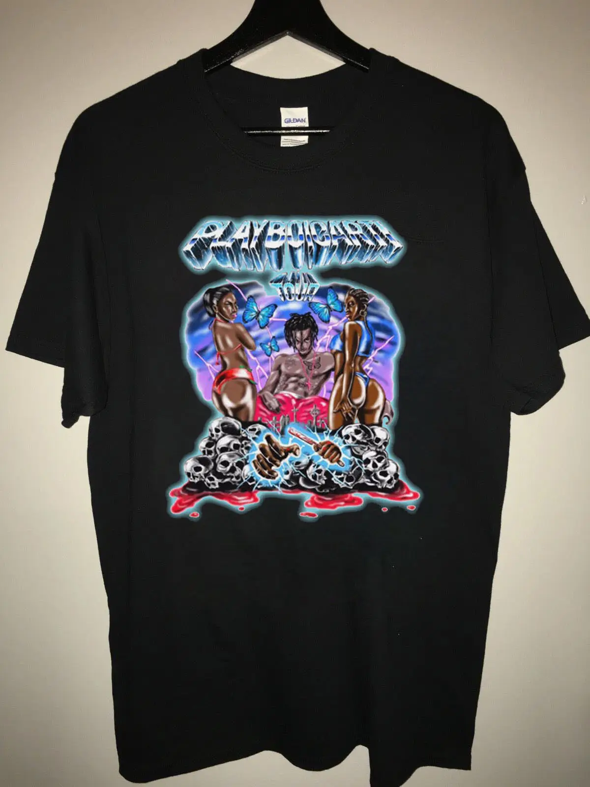 Футболка в стиле хип хоп Playboi Carti Tour Magnolia Rap уличная одежда с забавным принтом