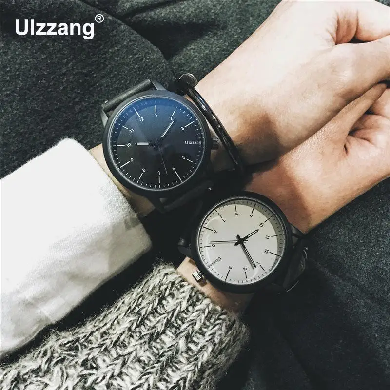 Оригинальные Ulzzang брендовые Модные Кожаные классические ударопрочные кварцевые