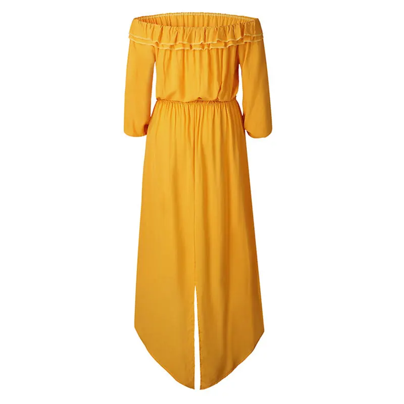 Лето 2019 Boho Длинное Платье Макси женское сексуальное бандаж голые плечи платья