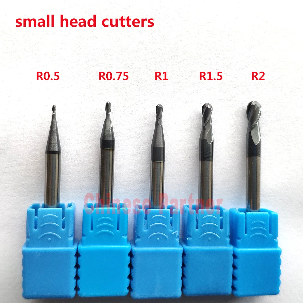 R0.5-R2 2 флейты маленькая головка шариковая Концевая фреза спиральная инструменты