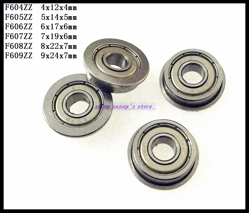 3 5 шт./лот F604ZZ F605ZZ F606ZZ F607ZZ F608ZZ F609ZZ фланцевый подшипник радиальный шариковый с
