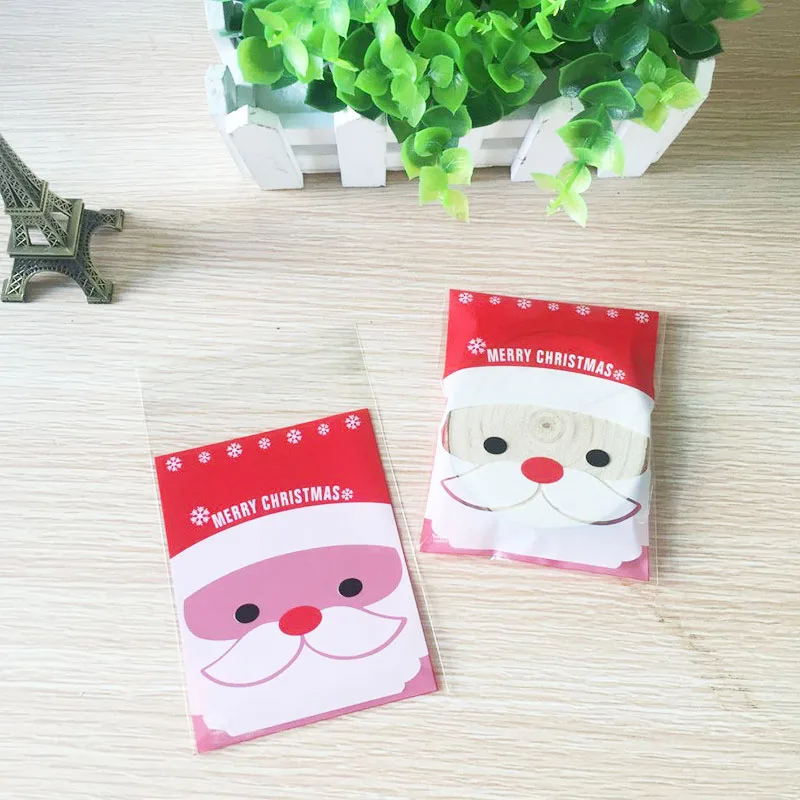 100 шт./лот рождественский подарок Санты Клауса и снеговика Упаковка конфет сумка