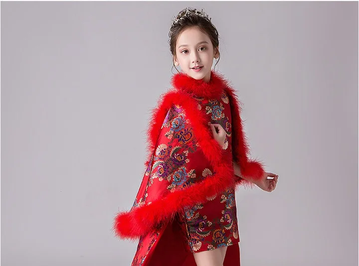Платье принцессы cheongsam для девочек платье в китайском стиле детский костюм Тан
