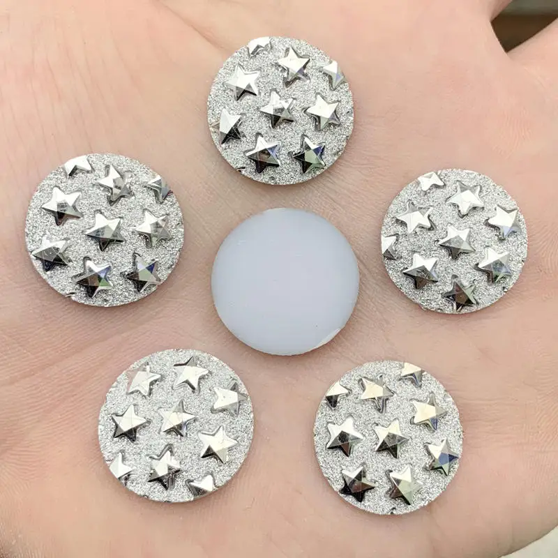 20mm Star Round Resin Rhinestone Crystal Stone beads flatback For DIY Wedding Decoration -B768*5 | Дом и сад