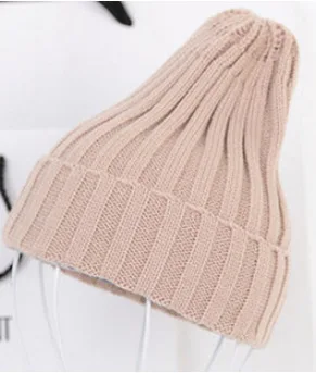 Beige Шапки Новая модная зимняя качественная акриловая шапка вязаная шапка остроконечная шапка для женщин/женщин 19 цветов - Цвет: Beige