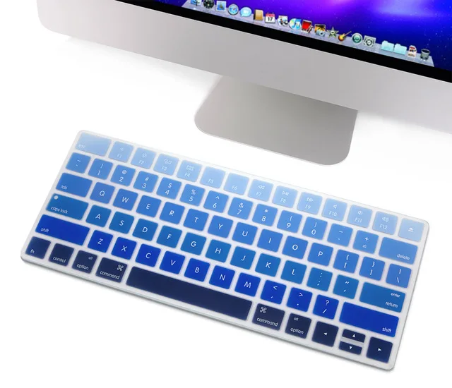 Gradient blue Радужная градиентная Волшебная клавиатура, силиконовая защитная пленка для Apple Magic Keyboard 2 A1644 версия клавиатуры США - Цвет: Gradient blue