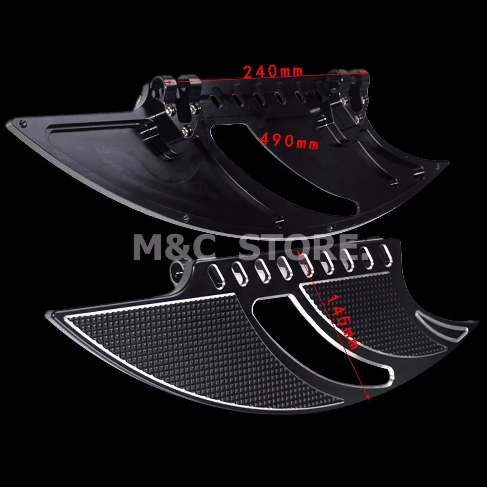 Черные ножные подстилки Tomahawk с ЧПУ передние направляющие для ног моделей Harley Touring
