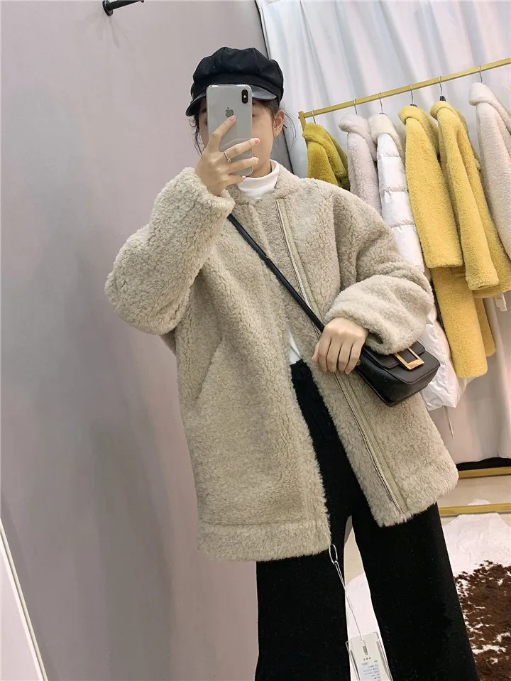 Зимняя куртка женская брендовая 2019 натуральный мех пальто новая овечья стрижка