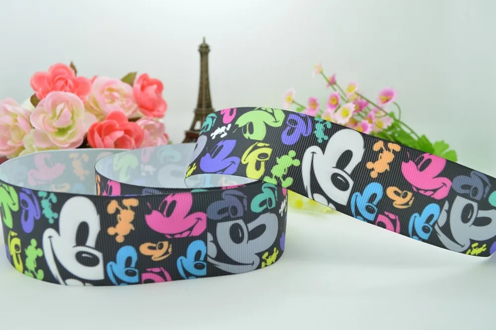 DUWES 1," 38 мм мультфильм напечатанный grosgrain лента hai rbow DIY ручной работы OEM 50YD