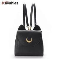 2021 sailor moon bag women handbags famous brands black white cat pu leather women shoulder bags f40 701