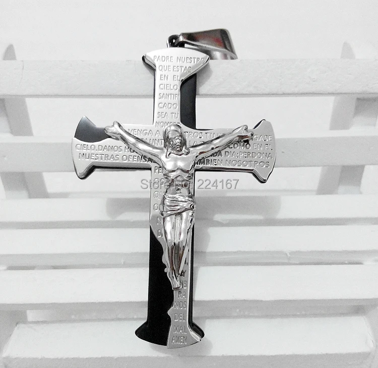 Новинка 2019 подвеска из нержавеющей стали с изображением Иисуса Библии и черного