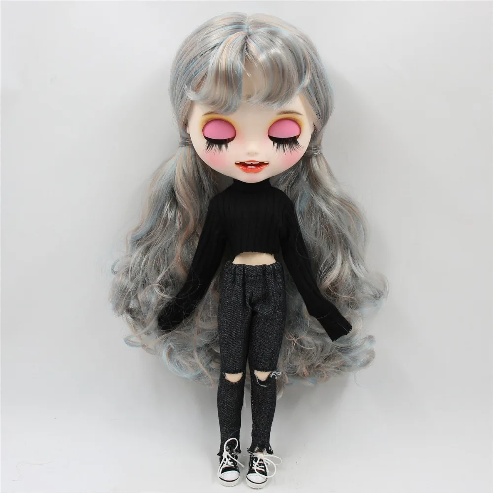 1/6 bjd фабрика blyth кукла синий микс золотые волосы, новое матовое лицо с зубами, белая кожа суставное тело 30 см BL6227/