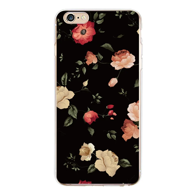 Mandala Soft Clear TPU Phone Case For iPhone 4/4s 5 5s 6 6plus 7 8plus x Silicone Flora Leaf Coque CoverFree Shipping | Мобильные