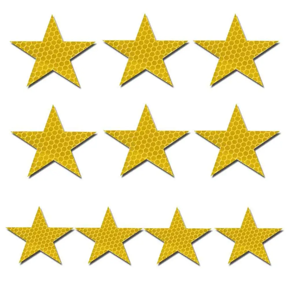 

10pcs 60mm Reflector Tape Yellow for Toyota High Intensity Security Marking Tape Five-pointed Star For Car Reflectors Rear