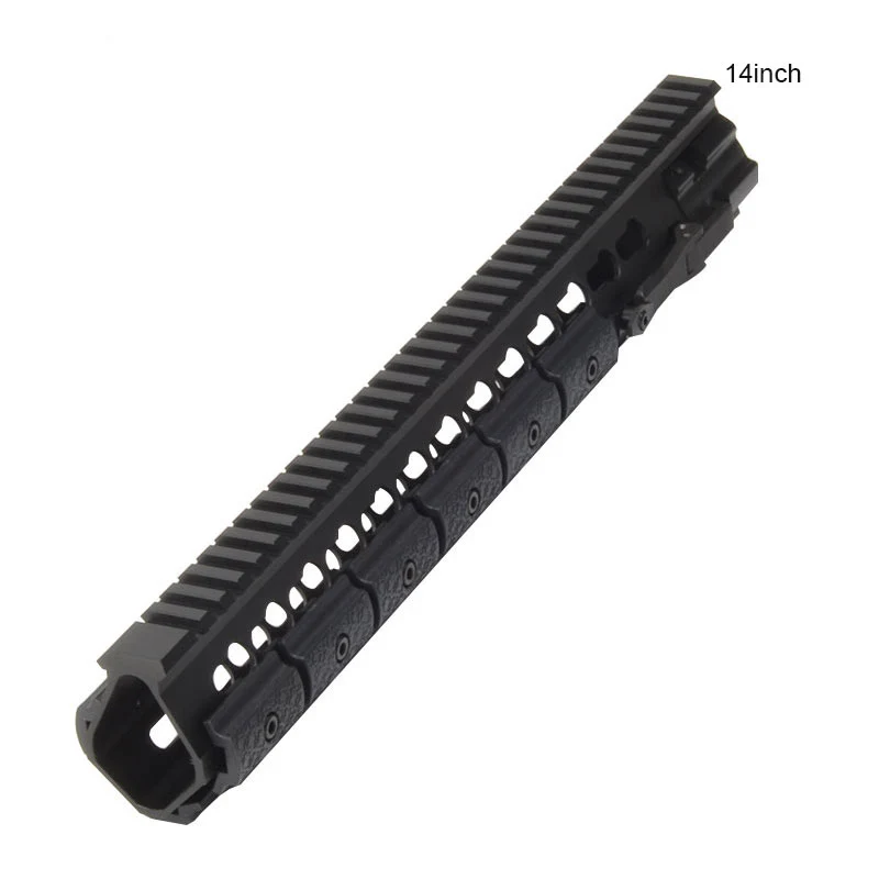 14 inch Система быстрого разделения Handguard Free Float Rail Mount system " 14" для охоты Picatinny Keymod Rail для AEG Airsoft M4 M16 AR15 - Цвет: 14 inch