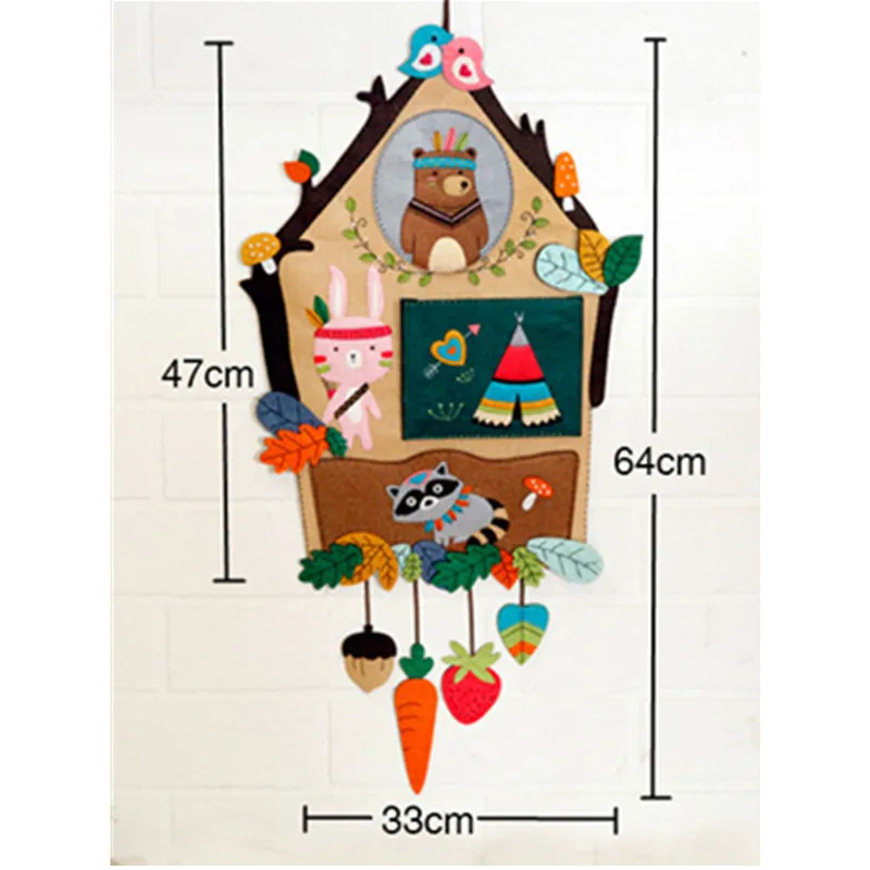 Фетр животные Craft комплект сумка для хранения детей ручной работы Вышивание diy Вышивка крестом пакет настенный мешок детей спальня и