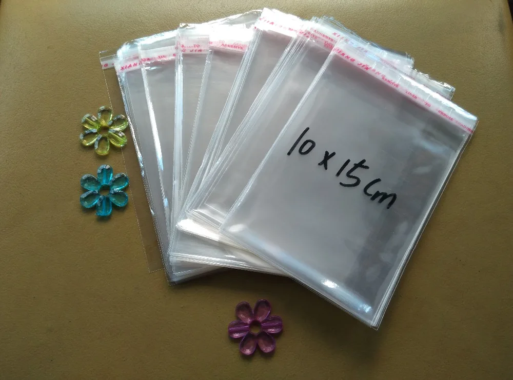 500 шт. прозрачные пластиковые пакеты 10 х15 см|plastic bag adhesive seal|plastic cleargift bags packing |