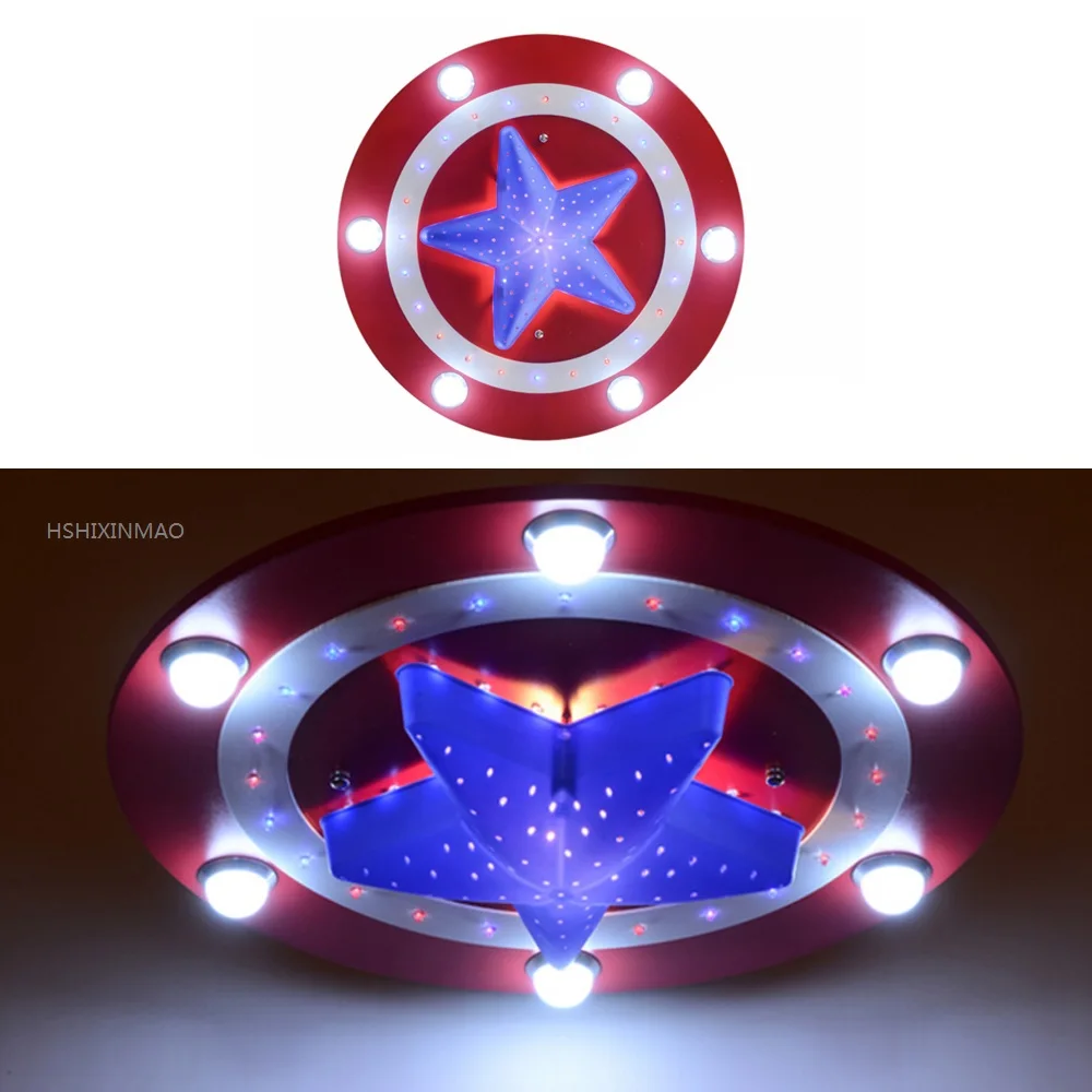 Детская комната освещение Капитан Америка потолочные светильники детская