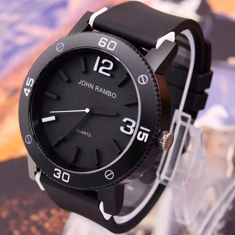Big dial casual fashion watch men luxury brand analog sports military watches silicone quartz relogio masculino reloj hombre | Наручные