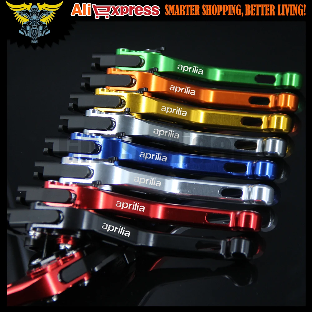 Короткие мотоциклетные рычаги тормоза 8 цветов ЧПУ с двумя пальцами для Aprilia SHIVER /