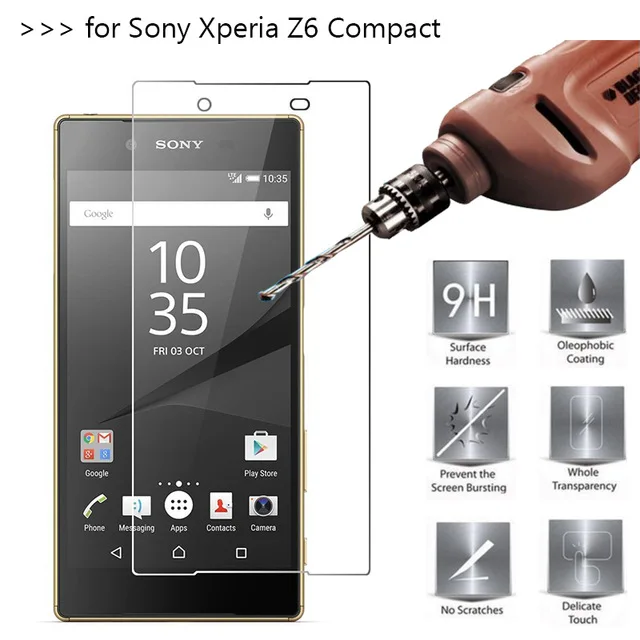 Закаленное стекло 9H для Sony Xperia Z6 Compact оригинальная Высококачественная защитная