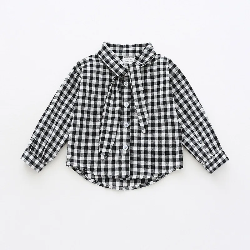 Весенняя трикотажная клетчатая Повседневная рубашка с длинными рукавами и