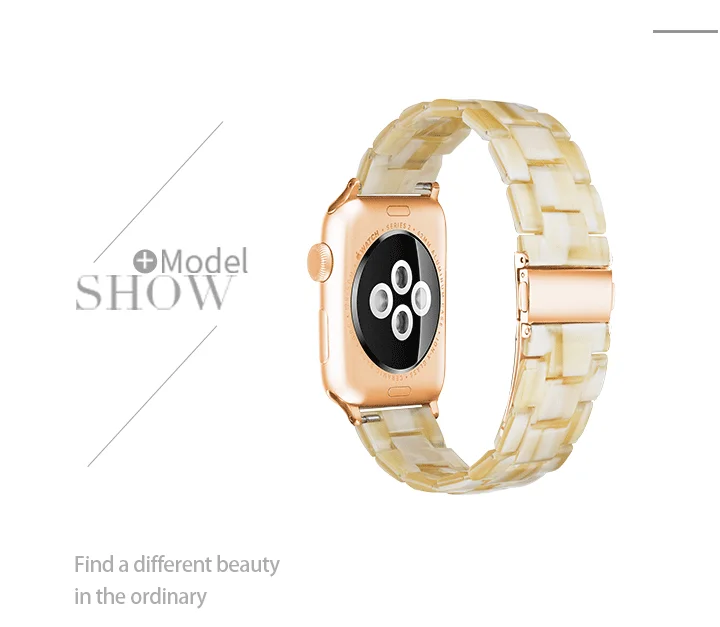 Apple Watch 3/2/1 38/40/42/44 мм ремешок из смолы для часов iWatch 4 серия браслет имитации