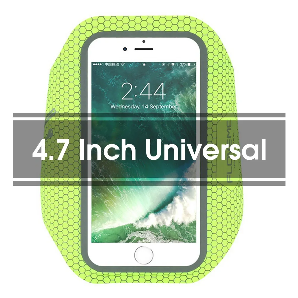 Спортивный чехол для телефона FLOVEME для iPhone X, 8, 7, 6, 6s Plus, чехол на руку, водонепроницаемая сумка для бега, сумка для спортзала, чехол 4,7, 5,5 дюймов, аксессуары для ключей - Цвет: Green