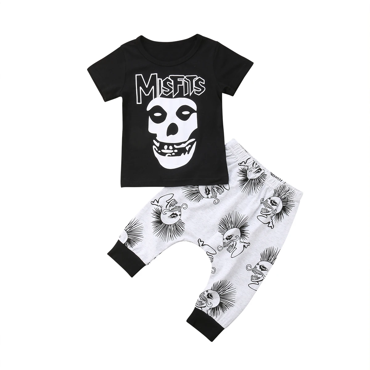 

Skull Toddler Baby Kids Boys Clothes Set T-shirt Tops +Long Pants Summer Outfits Size 0-3T