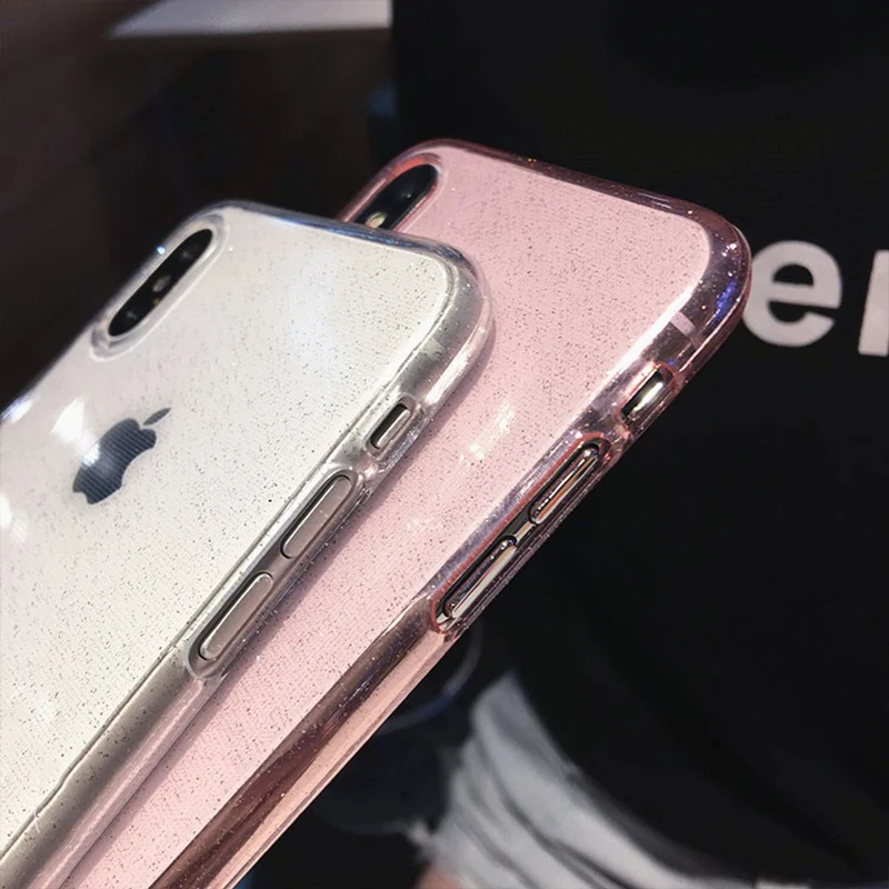 Модный Блестящий Прозрачный чехол из ТПУ для телефона iPhone X XS XR Max 6 6S Plus 7 8