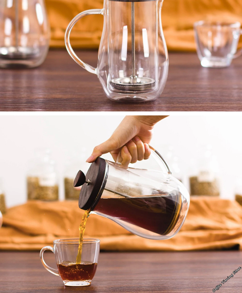 Bodum дизайнерский стеклянный кофейник с двойными стенками, фильтр для французских прессов, чайник, термостойкая чайная бутылка, фолликулярная Бытовая колба