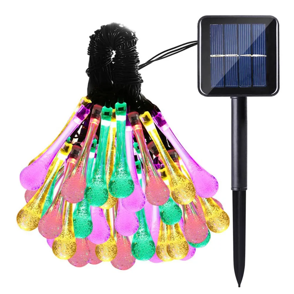

30 pieces/lot LED Strings Lights Flashing Glowing Water Drop solar Lamp Battery Operated Party Decor Garland Lights Strip