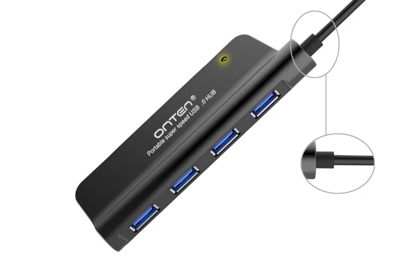 Высокоскоростной Портативный 4-портовый USB-концентратор 3 0 с индикасветильник