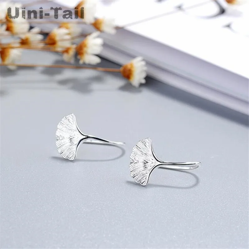 Серьги Uini Tail GN217 из стерлингового серебра 925 пробы в китайском стиле с листьями