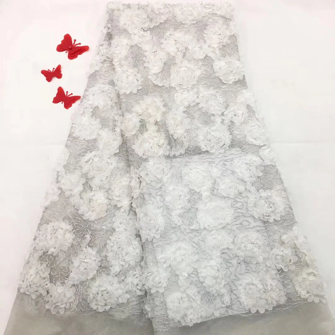 

2018 High Quality Guipure Cord Lace Fabric With Stones Silver Lace Fabric Gold Trim 5 yard African Dresses For Women