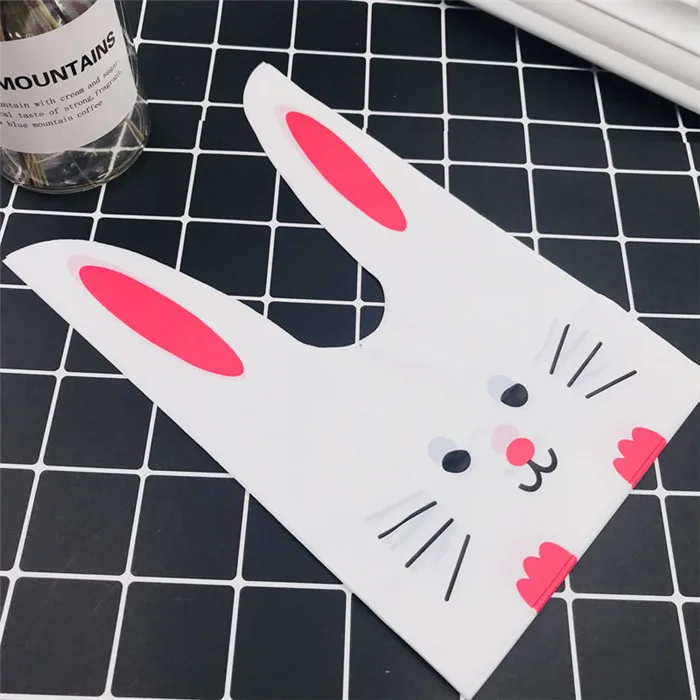 Hot Pink Paw Cat Милый с кроличьими ушами для печенья сумки конфеты упаковочный пакет для печенья 50 шт./лот ювелирные изделия свадебные конфеты подарочные сумки вечерние принадлежности для бутика - Цвет: Hot Pink Paw Cat