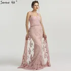 Женское длинное вечернее платье-русалка, розовое кружевное платье в стиле Саудовской Аравии, платье для выпускного вечера, платья для вечеринки в Ливане, Дубай, галаюрк BLA6226