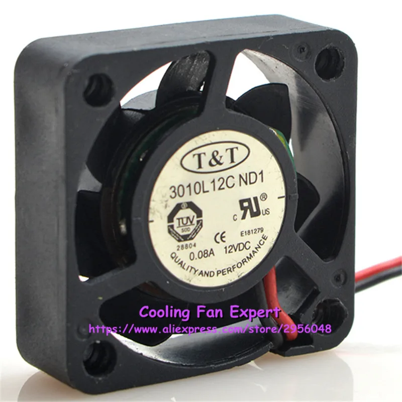 T & 301012C ND1 мини рассеивание тепла охлаждение вентилятор DC 12V 0.08A 3010 3 см 30*30*10 мм 2