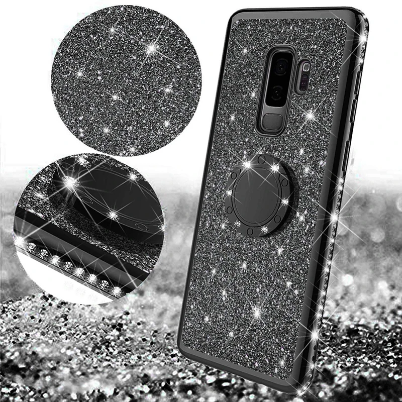Luruxy Shockproof Clear Ultra Thin Soft TPU Bling Plating Glitter Case Cover For Samsung Galaxy S8 S9 Plus S8+ S9+ Bags |