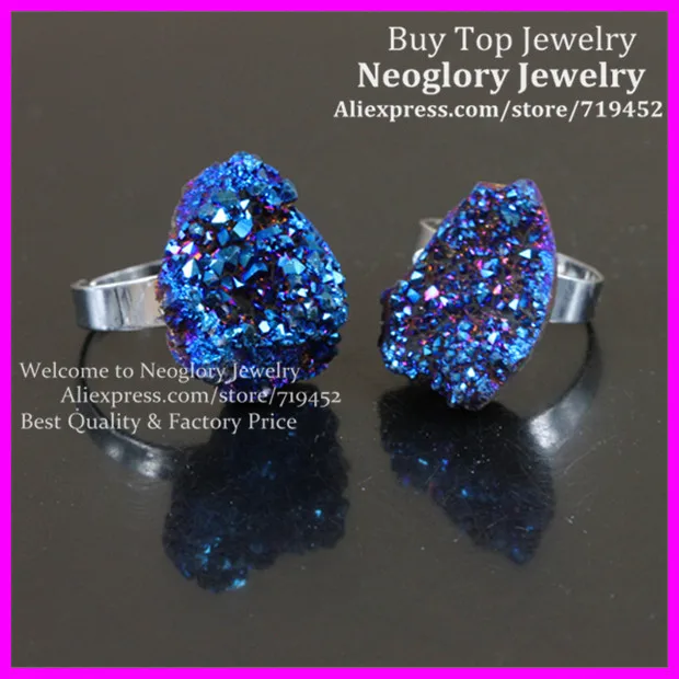 5 шт. синий Радуга Титан кварцевые Дузи кольцо серебряный ободок Уникальный