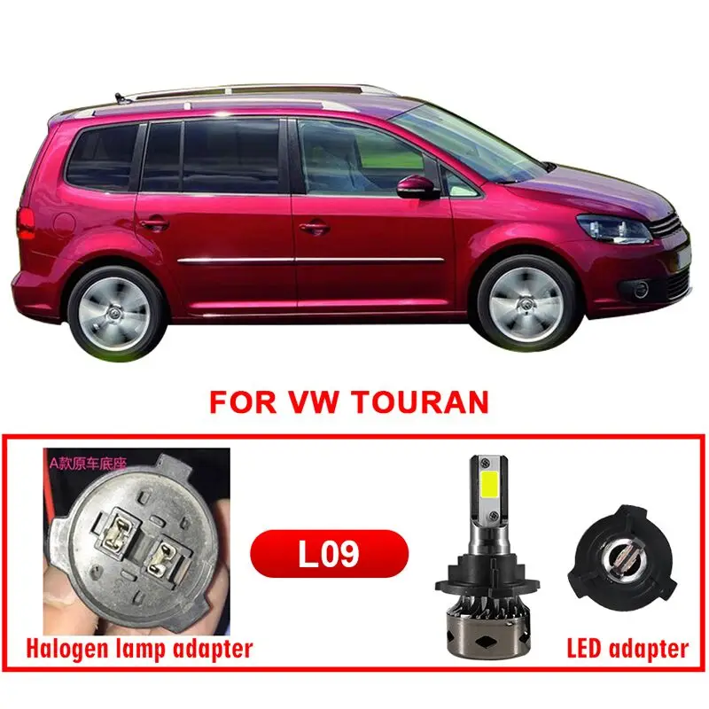 Для VW TOURAN HLXG 2 шт H7 светодиодный 360 фар Conversion Kit лампы 72 W 10000LM с вентилятором высоких