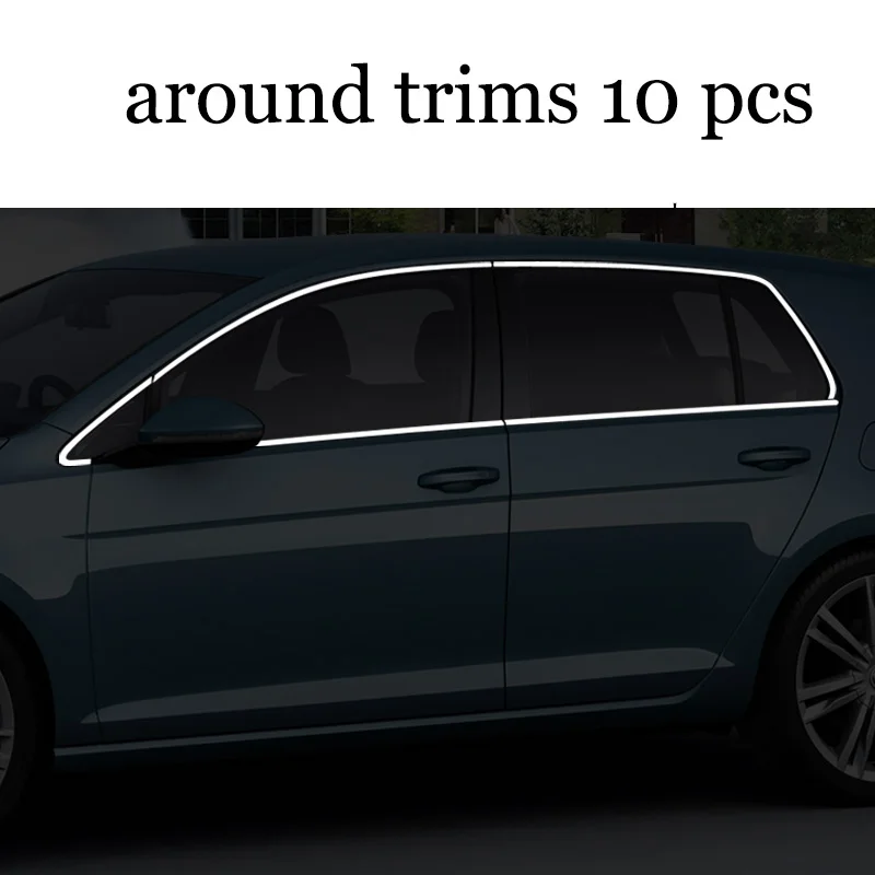 10 pcs trims 2 Lsrtw2017 304 нержавеющая сталь окна автомобиля Планки для volkswagen golf mk7 2013 Гольф 7 - Название цвета: 10 pcs trims 2