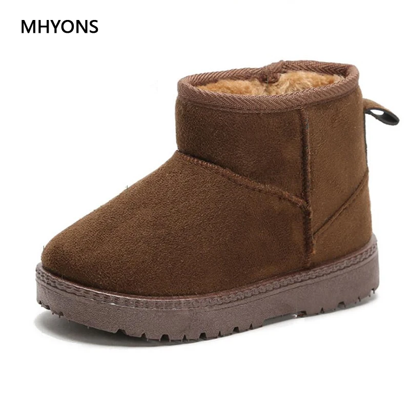 MHYONS/2018 Новые детские сапоги для мальчиков и девочек зимние ботинки бархатные