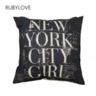 Наволочка из декоративная подушка, лен хлопка, с принтом Нью-Йорка, 45 х45 см